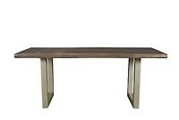 Quorra Large Dining Table - Vinegar Matte Top/ U Tube Metal Base