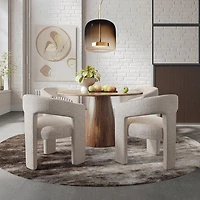 Gwen Open-Back Upholstered Chair - Natural