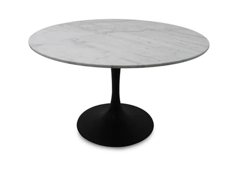 Valencia Round Dining Table - Sleek Matte Black Base