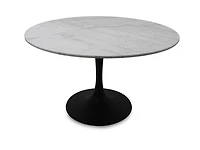 Valencia Round Dining Table - Sleek Matte Black Base