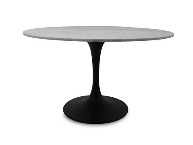 Valencia Round Dining Table - Sleek Matte Black Base