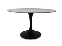 Valencia Round Dining Table - Sleek Matte Black Base