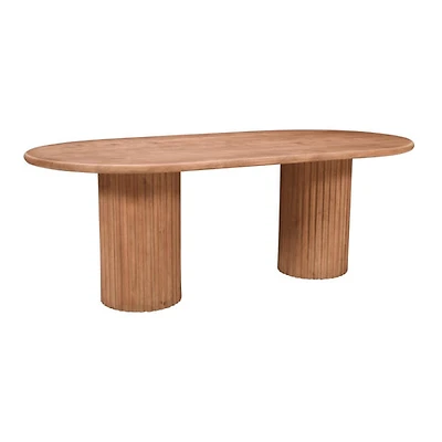 Breck 84" Double Pedestal Dining Table – Natural Oak