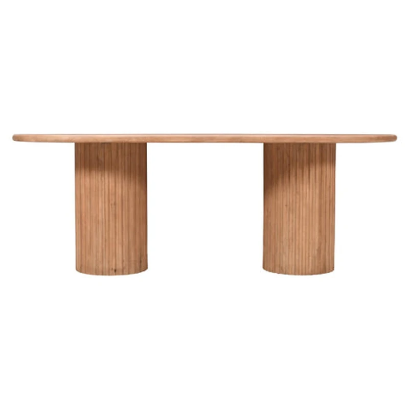 Breck 84" Double Pedestal Dining Table – Natural Oak