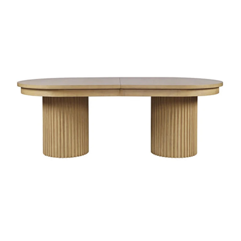 Auden 101" Double Pedestal Dining Table – Natural Oak Finish