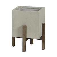Zerith Square Standing Pot - Natural Stone