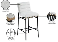RYNA BOUCLE FABRIC COUNTER STOOL - CREAM