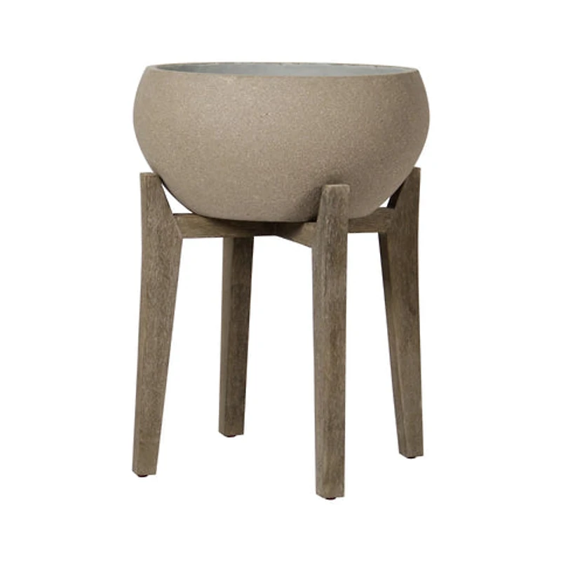 Zerith Large Standing Urn - Brown Stone