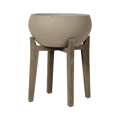 Zerith Large Standing Urn - Brown Stone