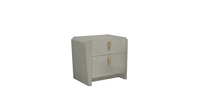 Gilly Grey Glossy Finish Night Stand