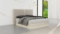 Zelie Glossy Bed with Hydraulic Storage