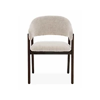 Brina Dining Chair – Beige Upholstery & Dirty Oak Wood Frame