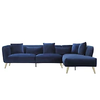Modular Maja Velvet Sectional - Champagne
