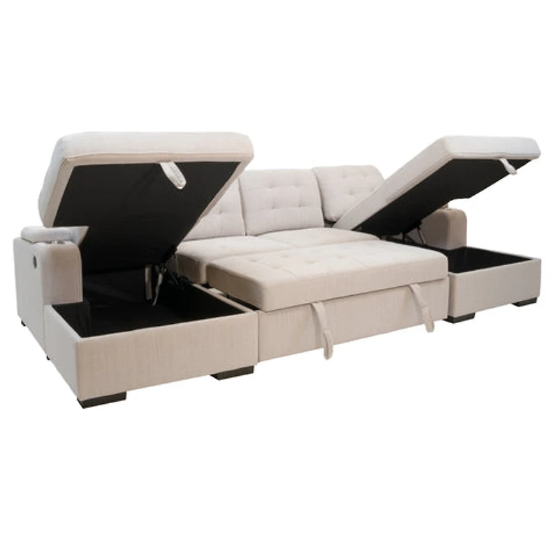 Alonso Sleeper U-shaped sectional