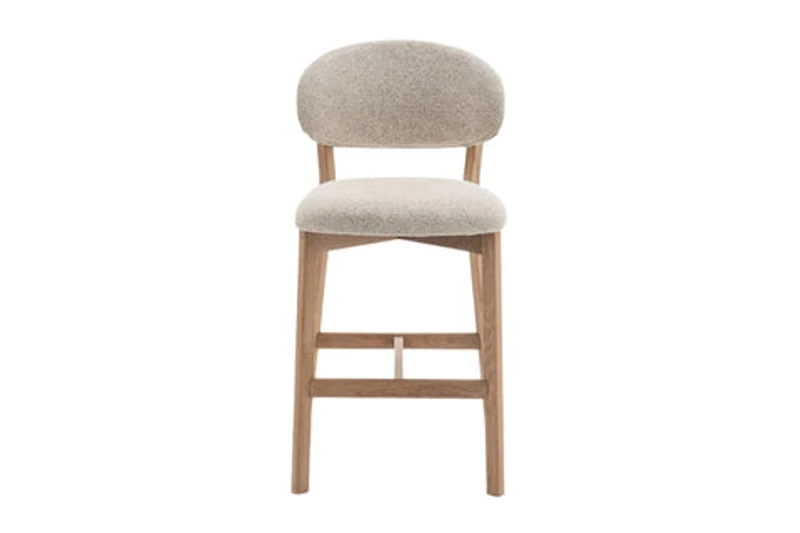 Milena Natural Oak Counter Stool - Beige
