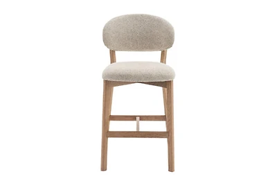 Milena Natural Oak Counter Stool - Beige
