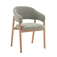 Brina Dining Chair – Mint Green Upholstery & Natural Wood Frame