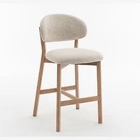 Milena Natural Oak Counter Stool - Beige