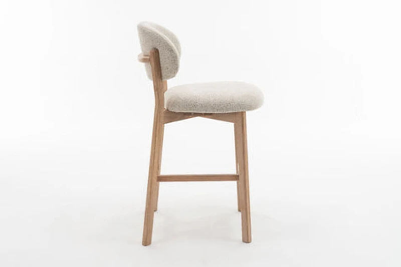 Milena Natural Oak Counter Stool - Beige