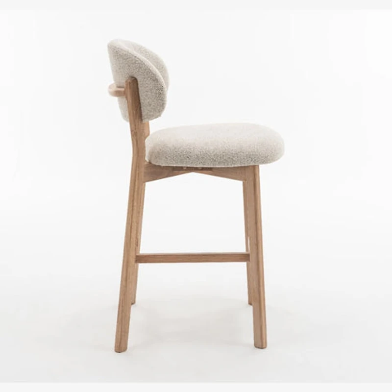 Milena Natural Oak Counter Stool - Beige