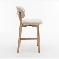 Milena Natural Oak Counter Stool - Beige