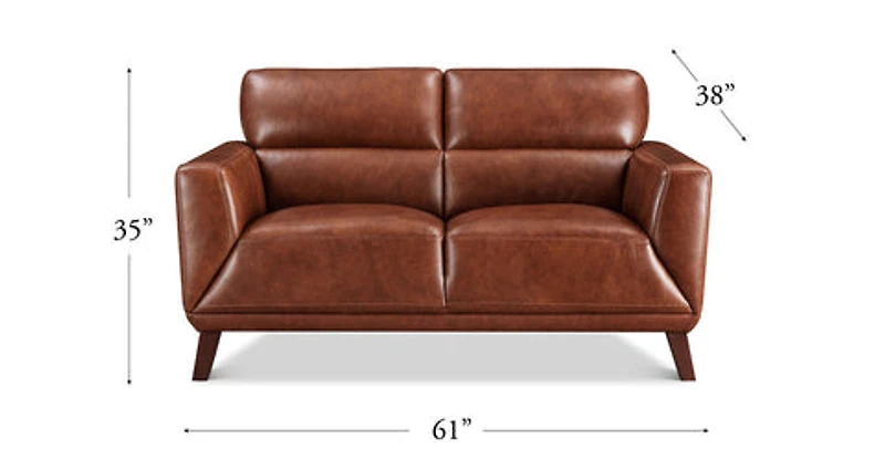 Jammie Genuine Leather Loveseat