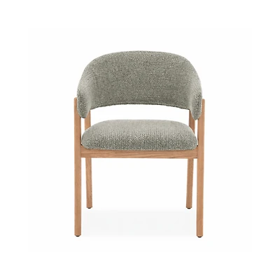 Brina Dining Chair – Mint Green Upholstery & Natural Wood Frame