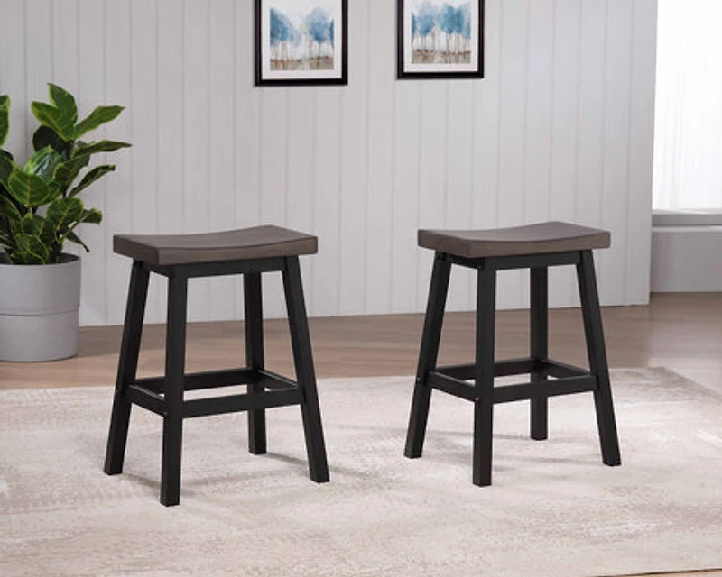 Stilla Solid Wood Saddle Counter Stool