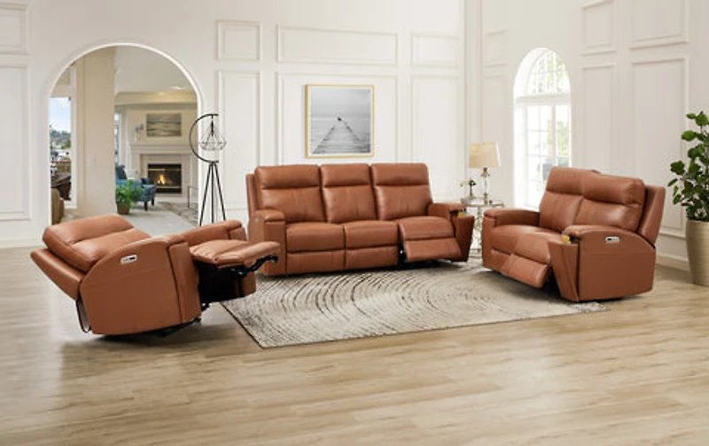 Hanley Zero Gravity Genuine Leather Power Reclining Loveseat