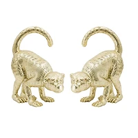 Gold Monkey Bookends - Set of 2