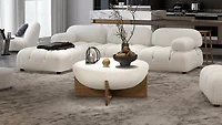 Elara Round Ottoman - Boucle