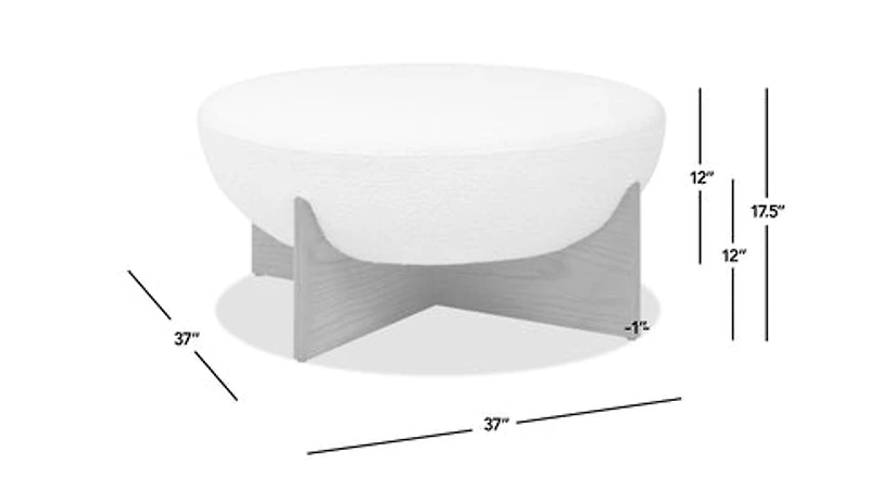 Elara Round Ottoman - Boucle