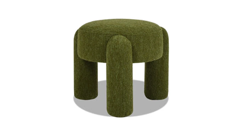 Olea Boucle Ottoman - Moss Green