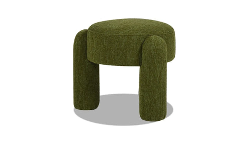 Olea Boucle Ottoman - Moss Green