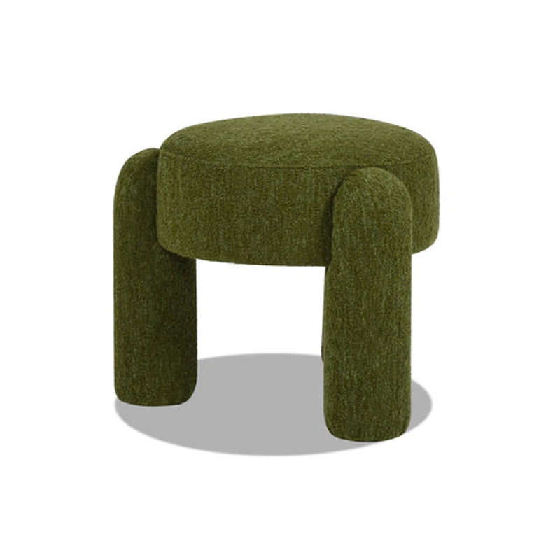 Olea Boucle Ottoman - Moss Green