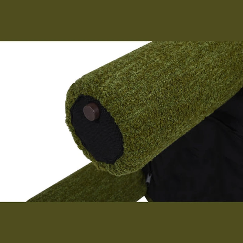 Olea Boucle Ottoman - Moss Green