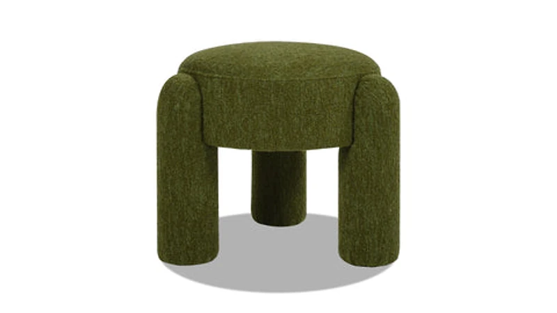 Olea Boucle Ottoman - Moss Green