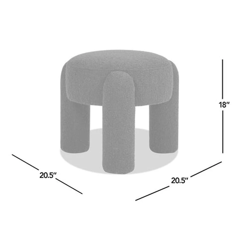 Olea Boucle Ottoman - Moss Green