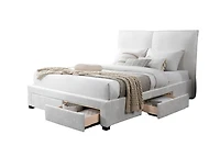 Leander Upholstered Fabric Bed with Drawer