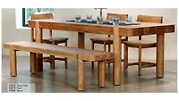 Haini Acacia Wood Round Leg Dining Table