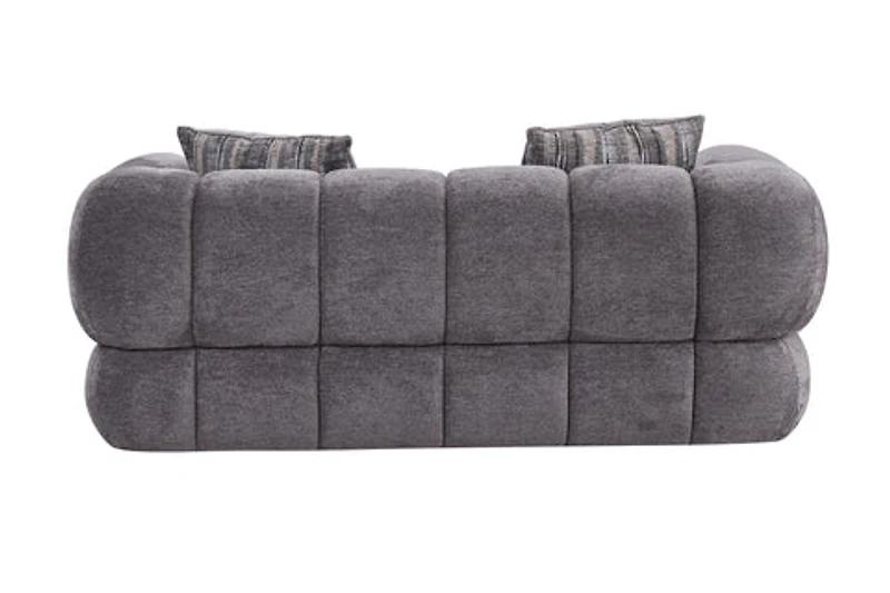 Adonis Loveseat w/2 Pillows - Pewter
