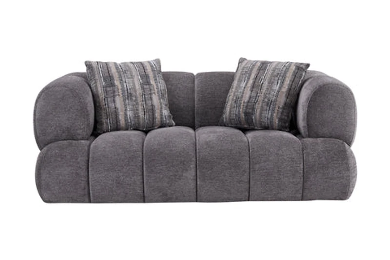 Adonis Loveseat w/2 Pillows - Pewter