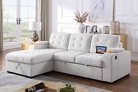 Alonso Media Sleeper Sectional with USB and Cup Holder