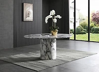 Barclay Glossy Marble Foil Top Dining Table