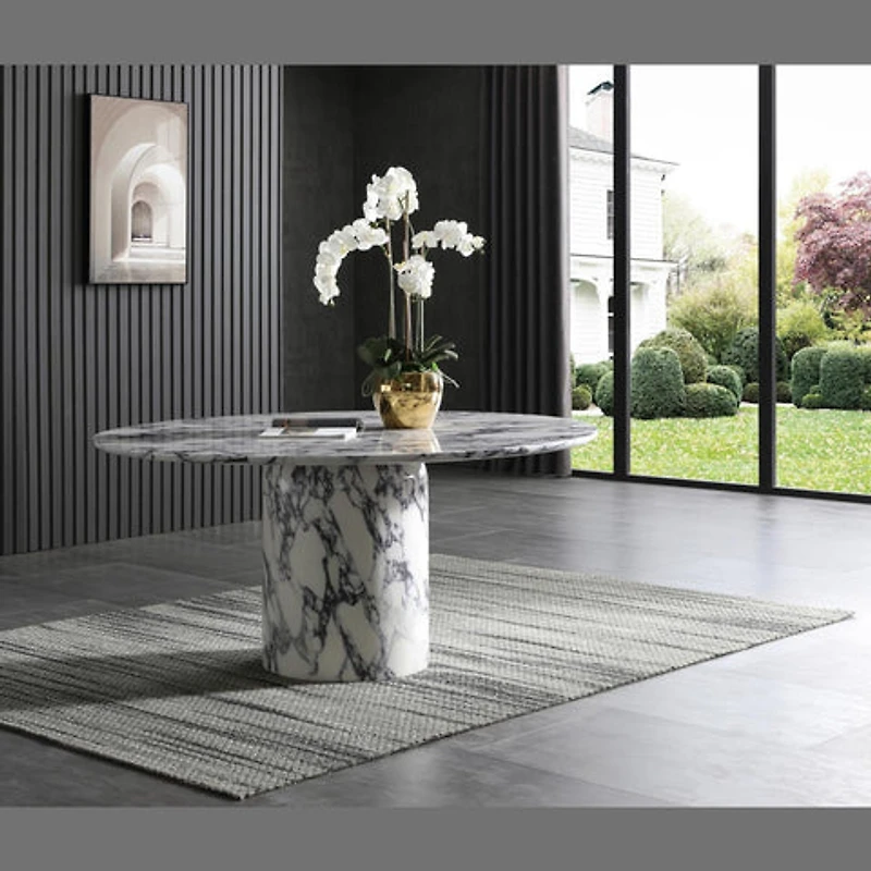 Barclay Glossy Marble Foil Top Dining Table