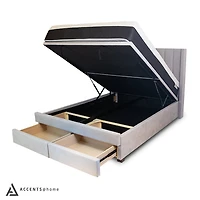 Candice Queen Storage Bed With Drawers - Mist