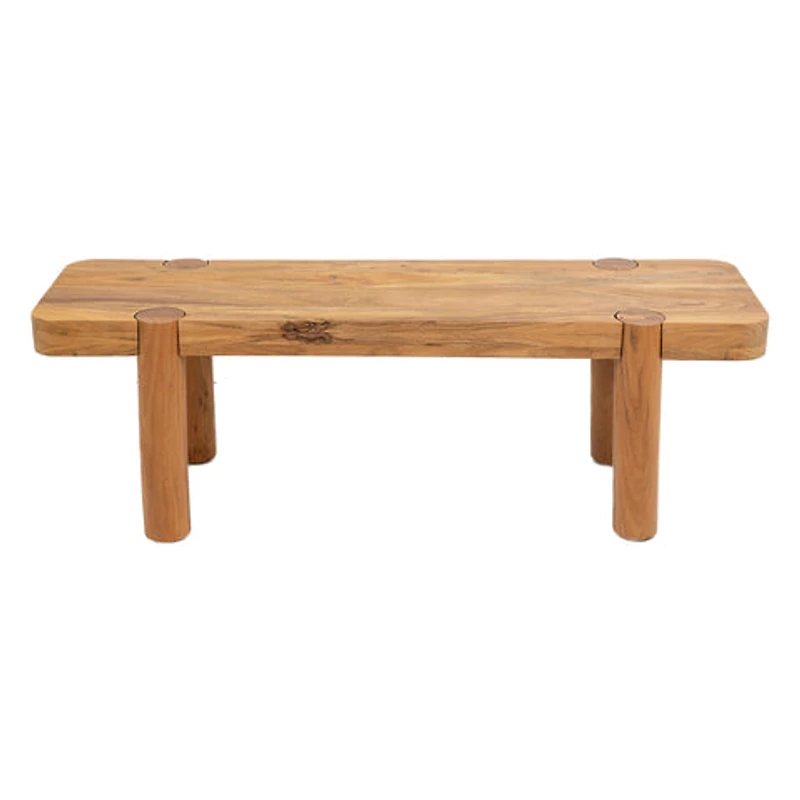 Haini Acacia Wood Round Leg Bench
