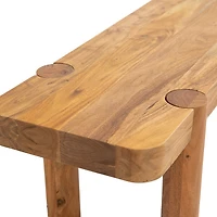 Haini Acacia Wood Round Leg Bench