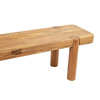 Haini Acacia Wood Round Leg Bench