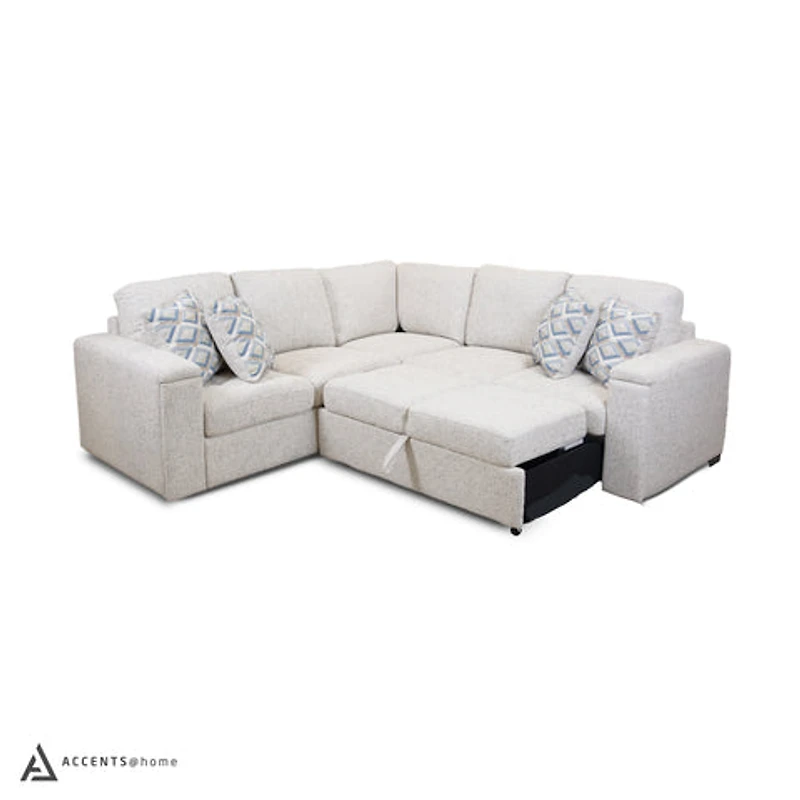 Bjorn Right Pull Out Sleeper Sectional - Quartz - Large